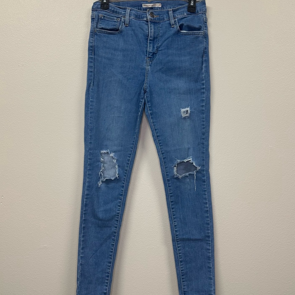 Levi’s 720 Super Skinny Blue Distressed Jeans